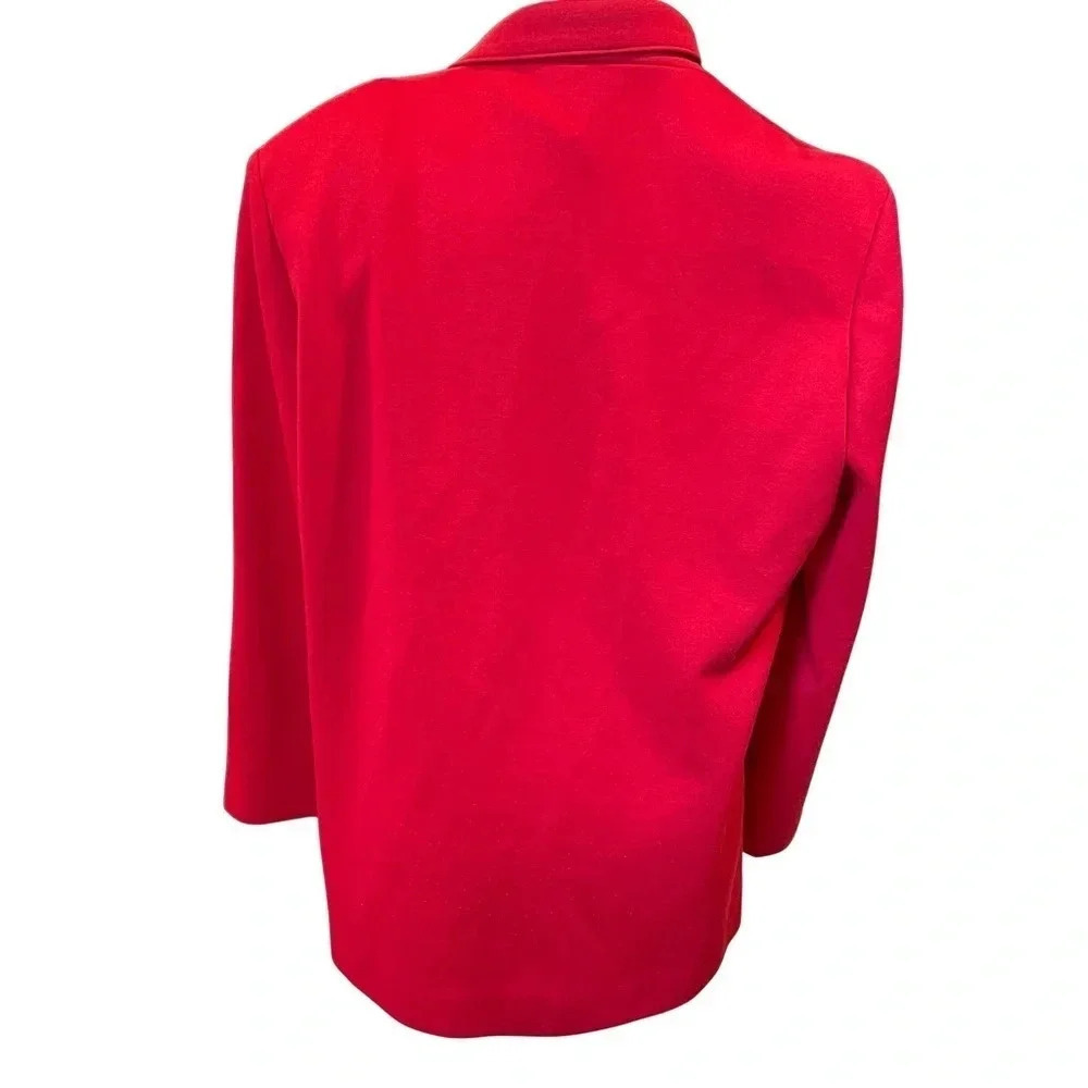 Vintage  Alfred Dunner Cranberry Red Single Button Two Pocket Blazer 14 GUC - Picture 2 of 4